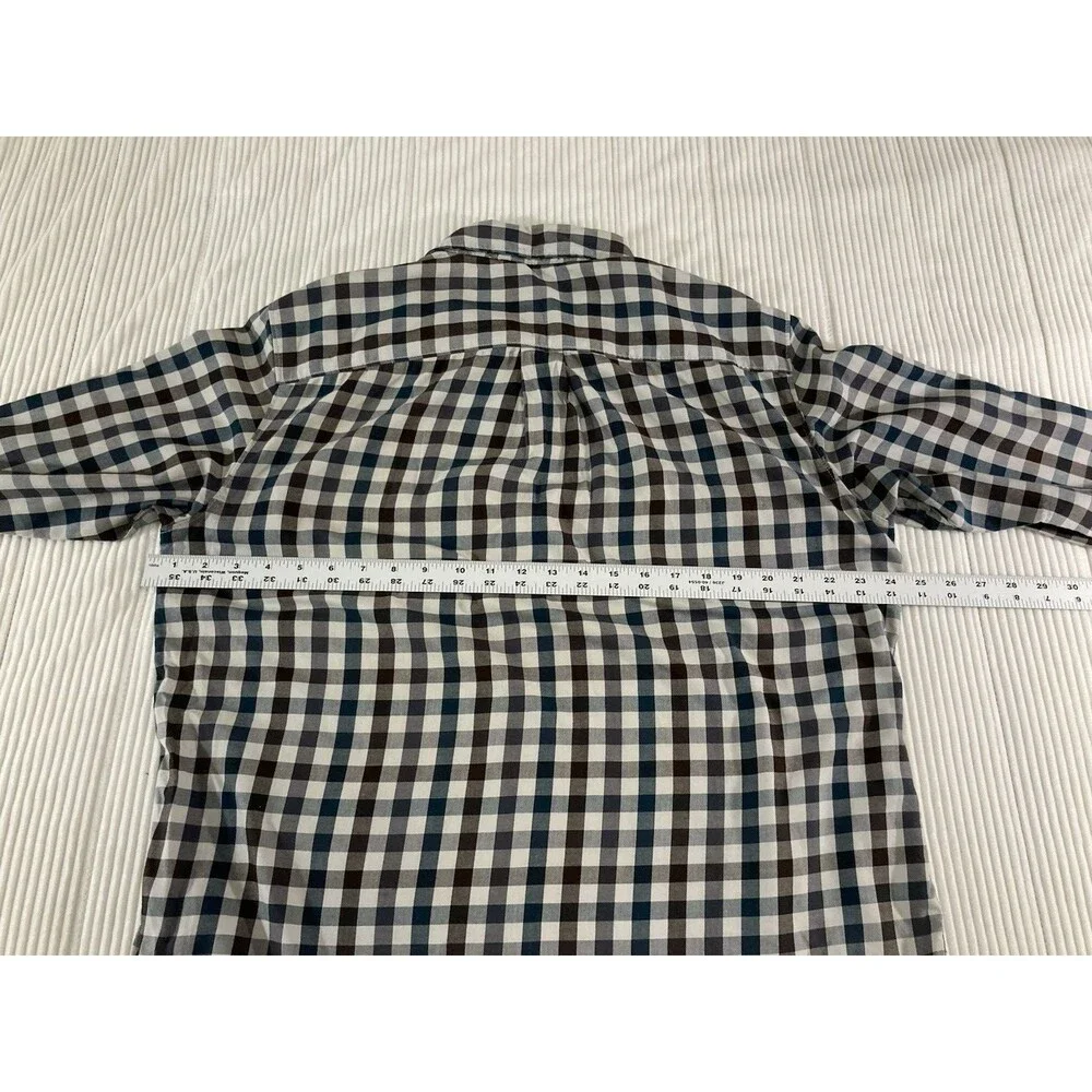 The North Face Shirt Mens L Gray Plaid Button Up Long Sleeve Outdoor Hiking